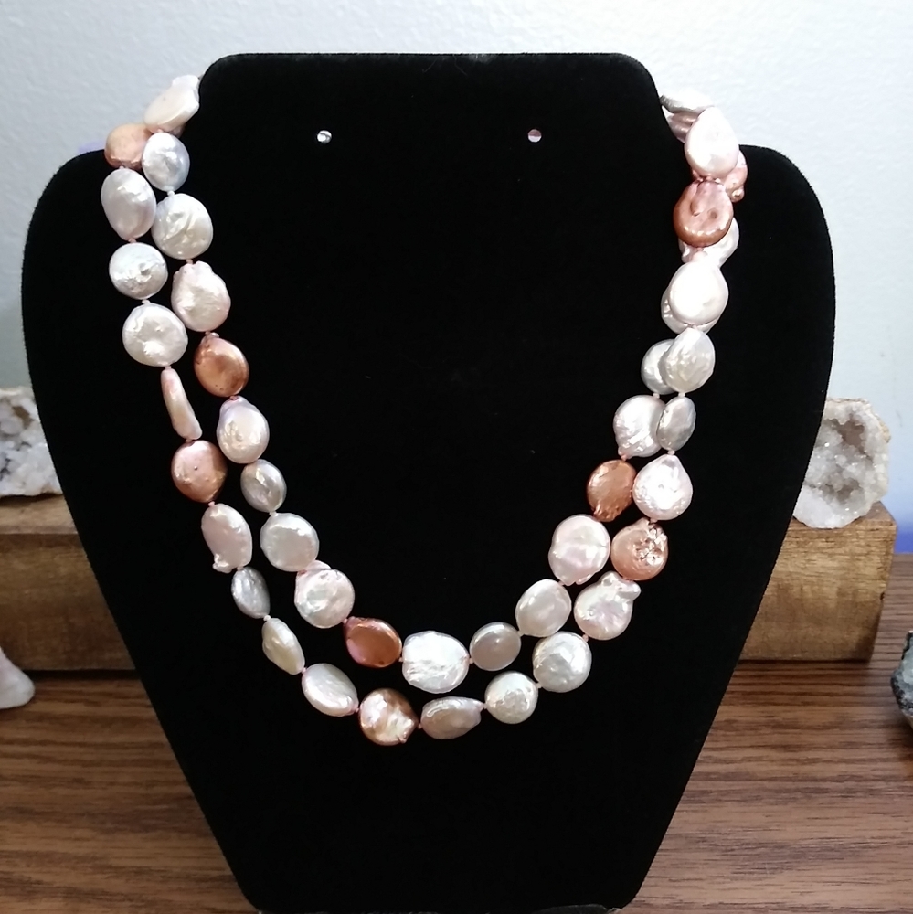 Lucas Lameth 36" Cultured Coin Pearl Necklace